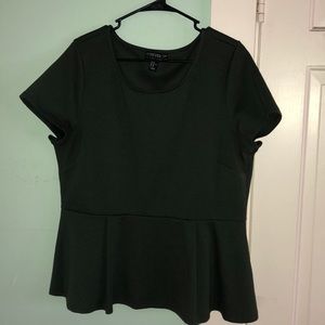 Dark Green Peplum Top